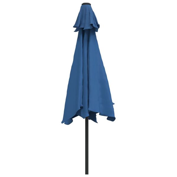 vidaXL Parasol met metalen paal 300 cm blauw
