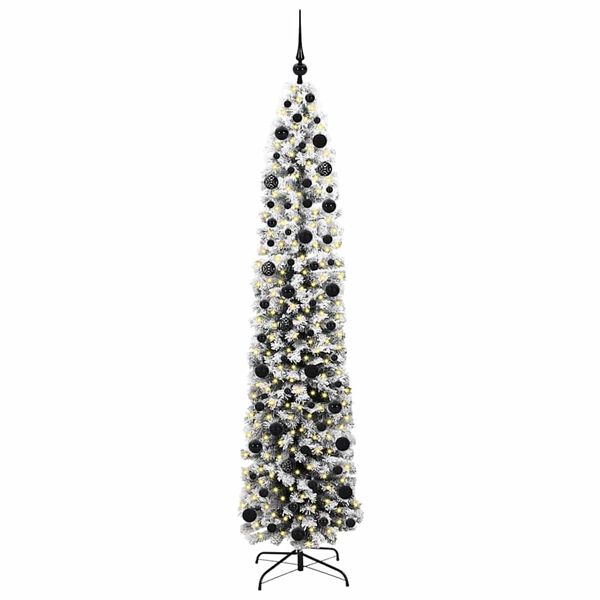 vidaXL Kunstkerstboom Groen 210 cm PVC en Staal en Kunststof