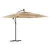 vidaXL Parasol met LED's en stalen paal 269x269x235 cm bruin
