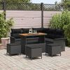 vidaXL Tuin Sofa Set met kussen met opslag met kussen 9 pcs Zwart