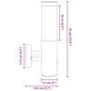 vidaXL Buiten Wandlamp Zwart 15 x 7.5 x 33 cm Roestvrij staal