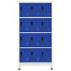 vidaXL Lockerkast 90x45x180 cm staal grijs en blauw