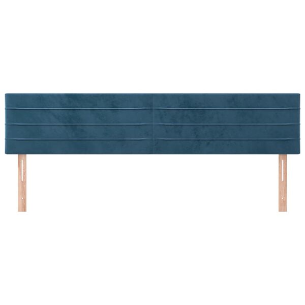 vidaXL Hoofdborden 2 st 80x5x78/88 cm fluweel donkerblauw