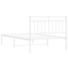 vidaXL Bedframe met hoofdbord metaal wit 100x200 cm