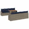 vidaXL Tuin Sofa Set 7 st grijs en marineblauw