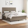 vidaXL Boxspring met matras stof taupe 180x200 cm