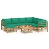 vidaXL 8-delige Loungeset met kussens bamboe groen