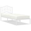 vidaXL Bedframe met hoofdbord metaal wit 90x190 cm