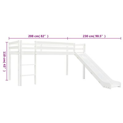 vidaXL Kinderhoogslaper met ladder 80x200 cm massief grenenhout, kinderbedframe, peuterbed, junior bed, kinderbed, peuter bed, halfhoogslaper vidaXL Kinderhoogslaper met ladder 80x200 cm massief grenenhout, kinderbedframe, peuterbed, junior bed, kinderbed, peuter bed, halfhoogslaper