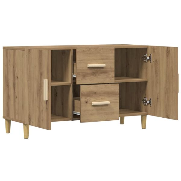 vidaXL Dressoir 100x36x60 cm bewerkt hout artisanaal eikenkleurig