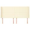 vidaXL Hoofdbord met randen 203x16x118/128 cm kunstleer cr&egrave;mekleurig