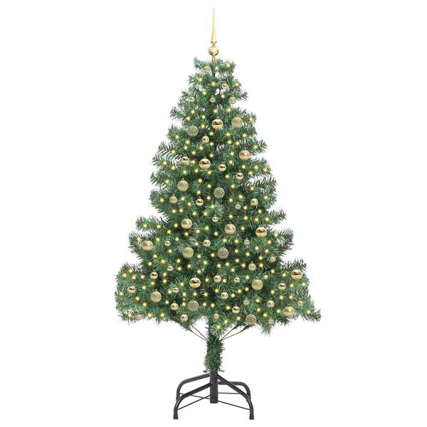 vidaXL Kerstboom met 300 LED met standaard Groen 210 cm PVC