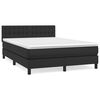 vidaXL Boxspring met matras kunstleer zwart 140x190 cm