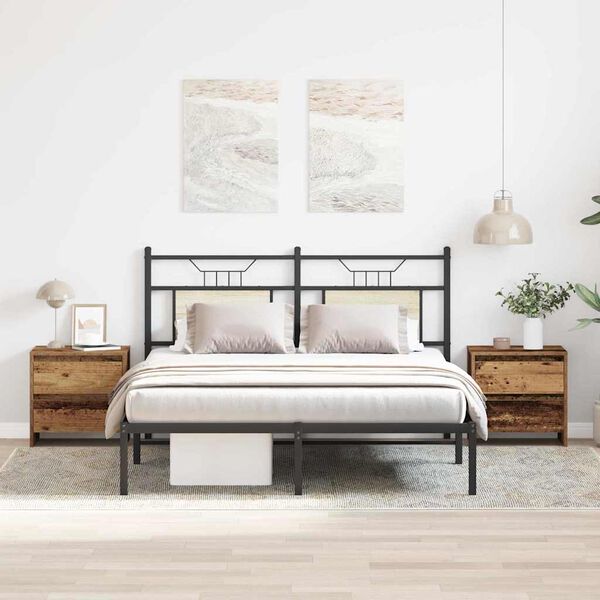 vidaXL Nachtkastje 2 pcs Oudhout 45 x 34 x 44,5 cm Bewerkt hout