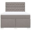 vidaXL Boxspring met matras stof taupe 160x200 cm