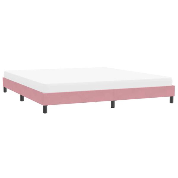 vidaXL Bedframe zonder matras 200x220 cm fluweel roze