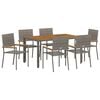 vidaXL Tuin eettafelset 7 st Grijs poly rattan