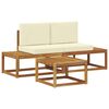 vidaXL Buiten bankenset 3 st Naturel Massief Acaciahout en Polyester
