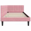 vidaXL Hoekbedframe met hoofdeinde Roze 90 cm x 200 cm Fluweel