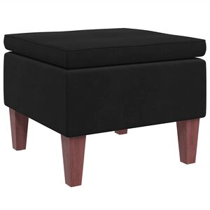 vidaXL Kruk met houten poten fluweel zwart