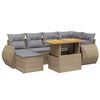 vidaXL 7-delige Loungeset met kussens poly rattan beige
