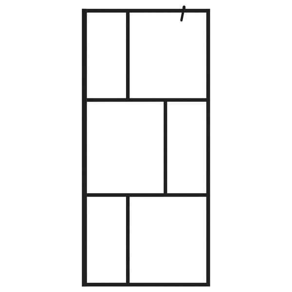 vidaXL Inloopdouchewand 90x195 cm gehard glas zwart
