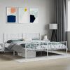 vidaXL Bedframe met hoofd- en voeteneinde metaal wit 180x200 cm