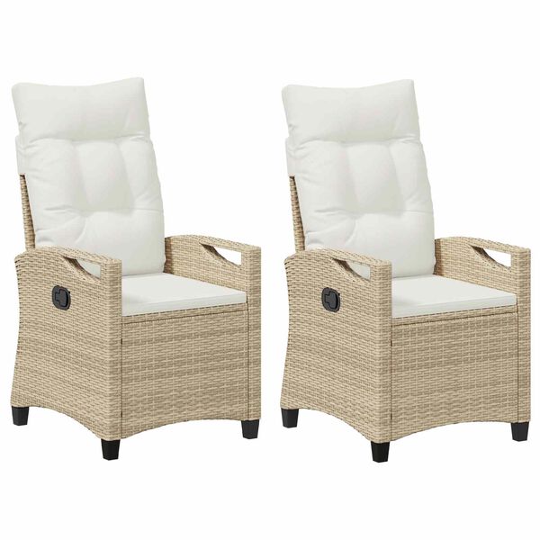 vidaXL Tuinstoel 2 pcs Beige en Cr&egrave;me 56 x 60 x 112 cm