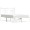 vidaXL Bedframe met hoofdbord metaal wit 135x190 cm