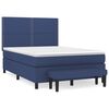 vidaXL Boxspring met matras stof blauw 140x190 cm