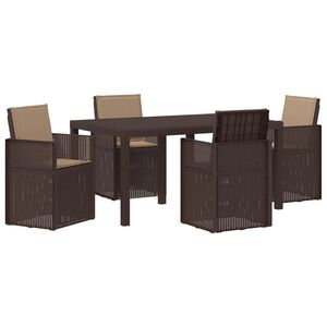 vidaXL Tuin eettafelset 5 st Bruin en Taupe PP