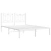 vidaXL Bedframe met hoofdbord metaal wit 140x200 cm
