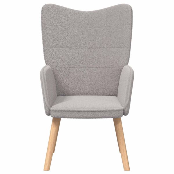 vidaXL Fauteuil Lichtgrijs 62 x 67 x 95,5 cm Sherpa Stof