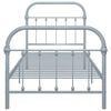 vidaXL Bedframe metaal grijs 90x200 cm