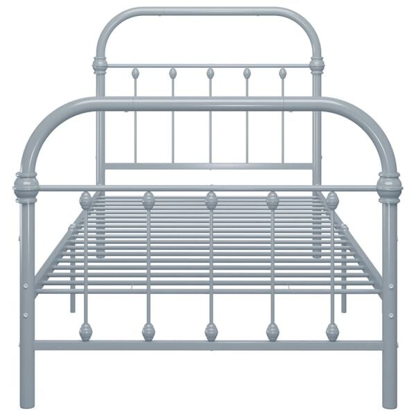 vidaXL Bedframe metaal grijs 90x200 cm