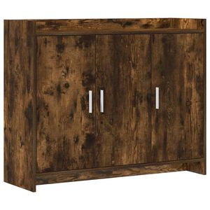 vidaXL Dressoir Gerookt eiken 98,5 x 33 x 80 cm Bewerkt hout