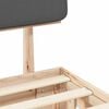 vidaXL Bedframe met Gevoerd Hoofdgedeelte Donkergrijs 75 x 190 cm