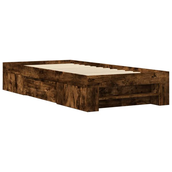 vidaXL Bedframe zonder matras hout gerookt eikenkleurig 90x200 cm