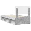 vidaXL Bedframe met hoofdeinde Beton 90 x 200 cm Massief grenenhout