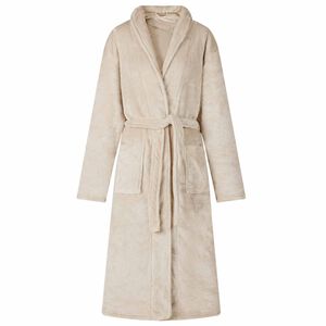 vidaXL Badjas zonder Kap Beige s Flanel