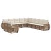 vidaXL Tuinbankenset 11 st Beige en Cr&egrave;me Wit poly rattan