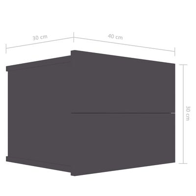vidaXL Nachtkastjes 2 st 40x30x30 cm spaanplaat grijs