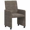 vidaXL Eetkamerstoelen met Wieltjes 2 st Faux suede leer Donkergrijs