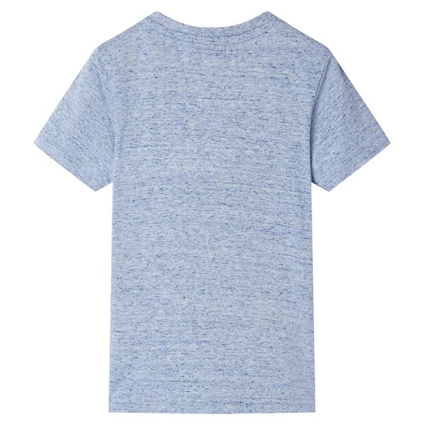 Kindershirt met korte mouwen 140 gem&ecirc;leerd blauw