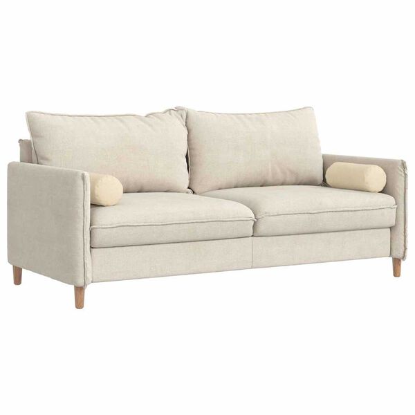 vidaXL Bolster Kussens 2 stuks Crème Ø 15 x 40 cm Stof