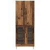 vidaXL Hoge kast 2 pcs Oudhout Ge&euml;ngineerd hout en glas