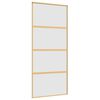 vidaXL Schuifdeur 90x205 cm mat ESG-glas en aluminium goudkleurig