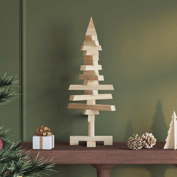 vidaXL | Houten kerstboom | natuurlijk 60 cm Massief grenenhout