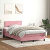 vidaXL Boxspring met matras fluweel roze 120x220 cm