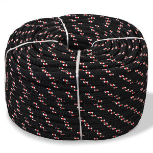 vidaXL Boot touw 6 mm 100 m polypropyleen zwart